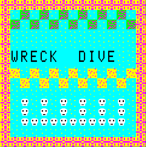 Screen dump from Wreck Dive game for QL